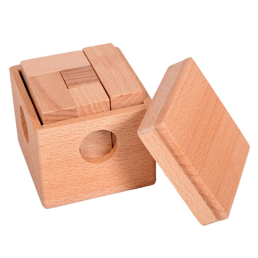 "Wooden Soma Cube Puzzle: Brain Teaser Game"