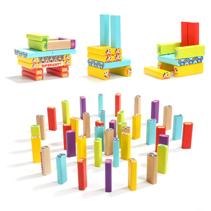 Children's Jenga Rainbow Tower Draw Blocks