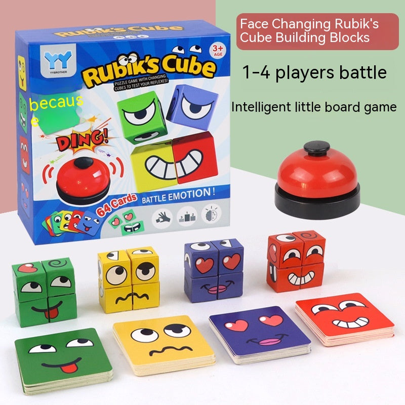 Face Changing Rubik's Cube Educational Toy Expression Building Blocks