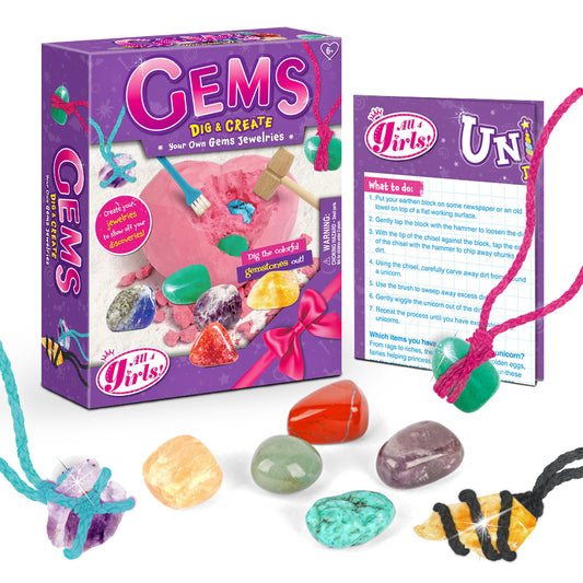 Gemstone Dig Kit - Unearth 6 Gems & Rocks