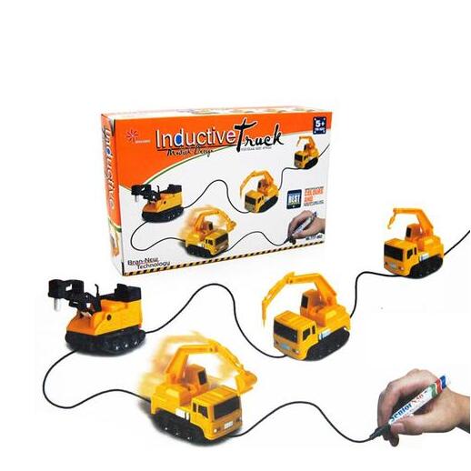 Magic Inductive Truck: Engineering Vehicles Mini Toy for Children
