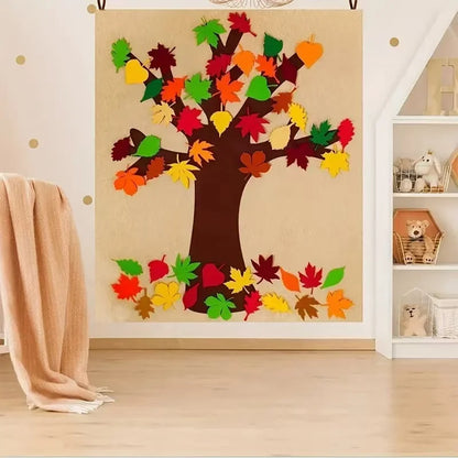 Thanksgiving Felt Tree Craft Kit – Montessori Wall Hanging Decor