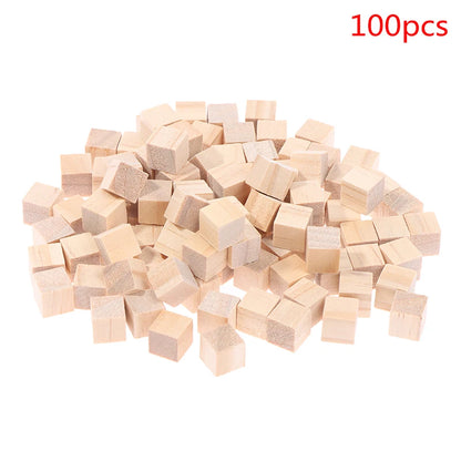 100pcs Unfinished Wooden Cubes