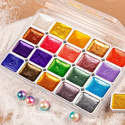 Metallic Glitter Gouache Paint Set – 12/20/24/60 Colors