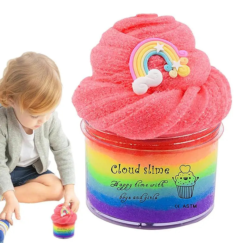 Colorful Cloud Slime Toy - Soft, Stretchy & Non-Sticky