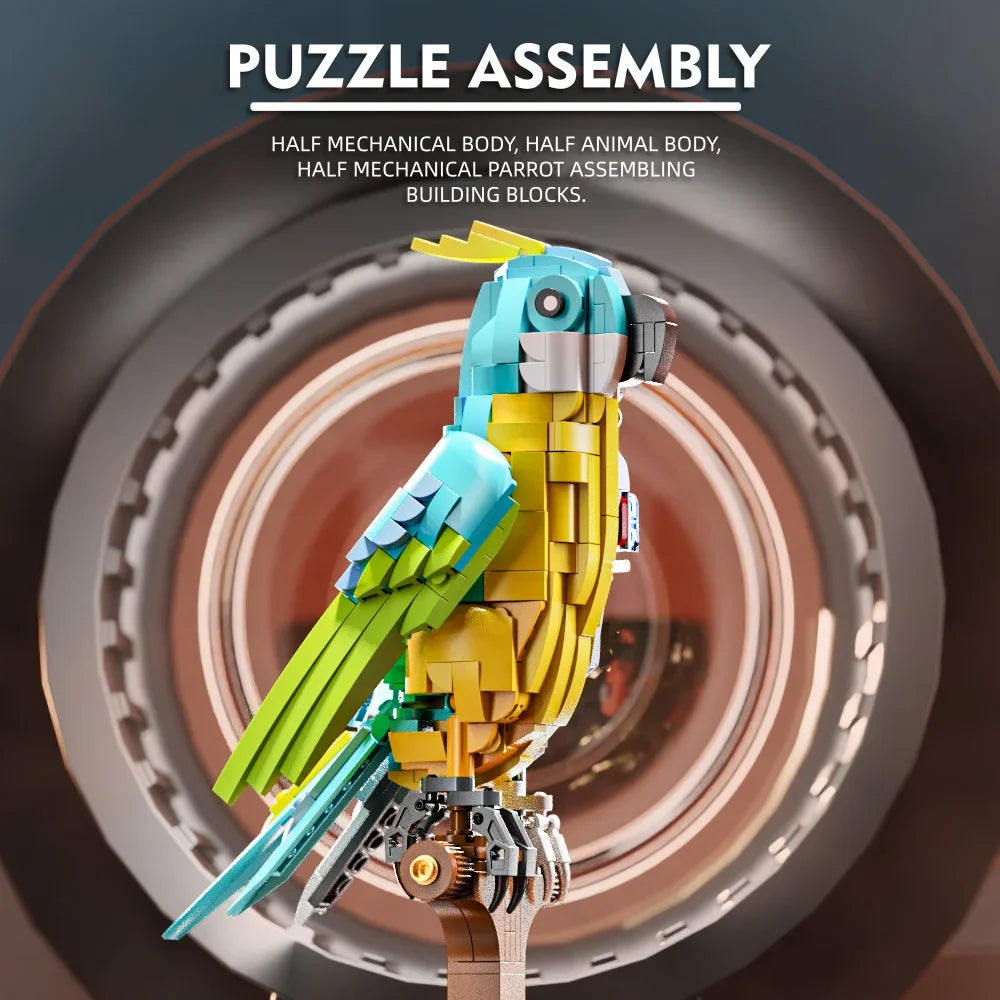 3D Mechanical Parrot Puzzle - Building Block Kit for Teens & Kids