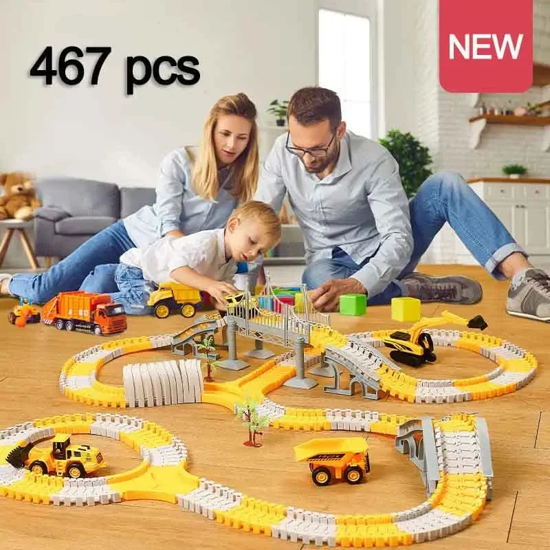 Electric Track Car Set for Kids (137-467pcs)