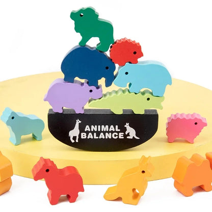 Wooden Dinosaur Balance Blocks Toy