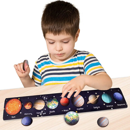 Wooden Solar System Puzzle for Kids