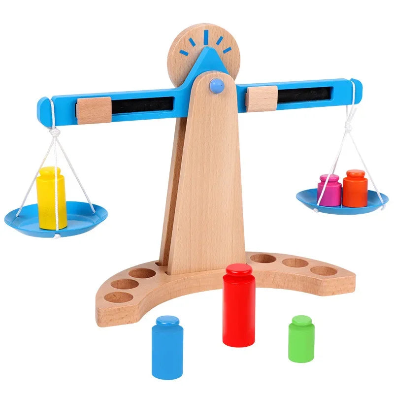 Wooden Balance Scale Modle Preschool Education Block Toy