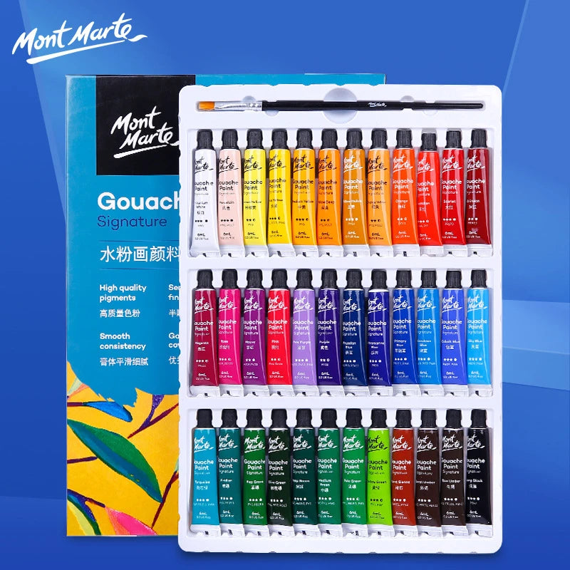 Mont Marte Gouache Paint Set – 12/18/24/36 Colors