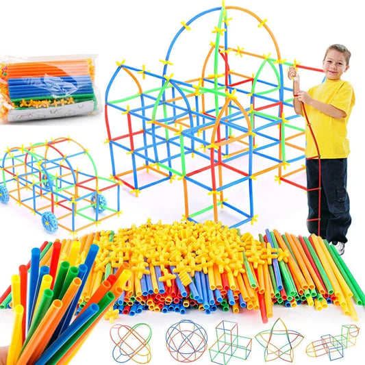 4D Building Straws & Connectors – Educational Interlocking Toys