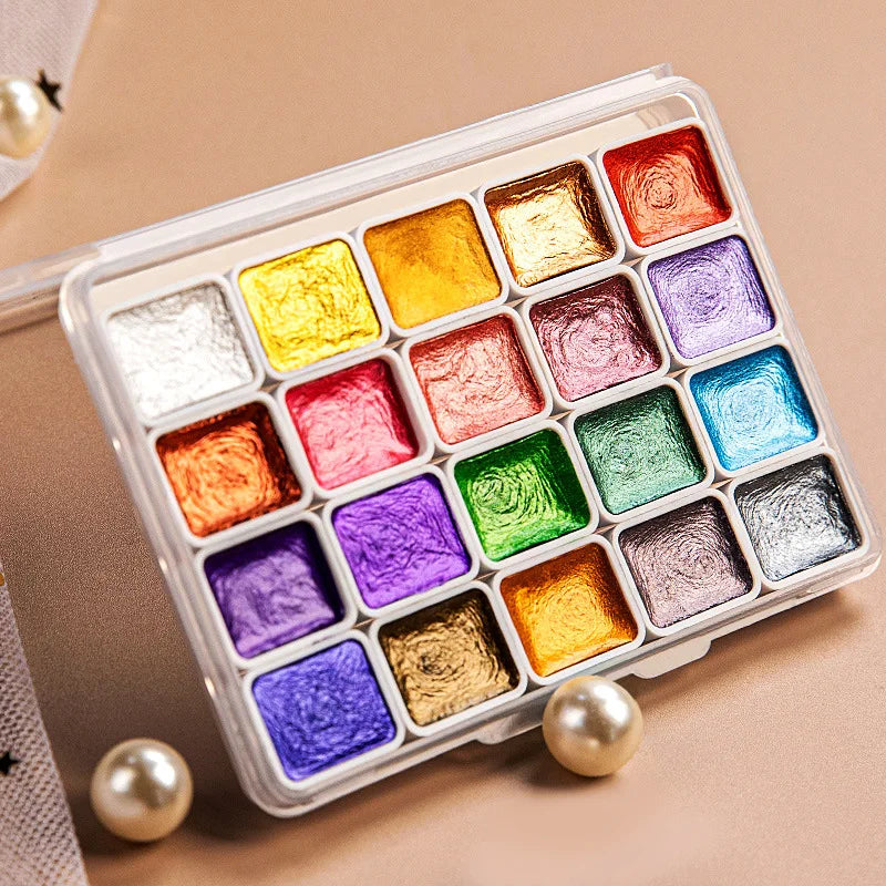 Metallic Glitter Gouache Paint Set – 12/20/24/60 Colors