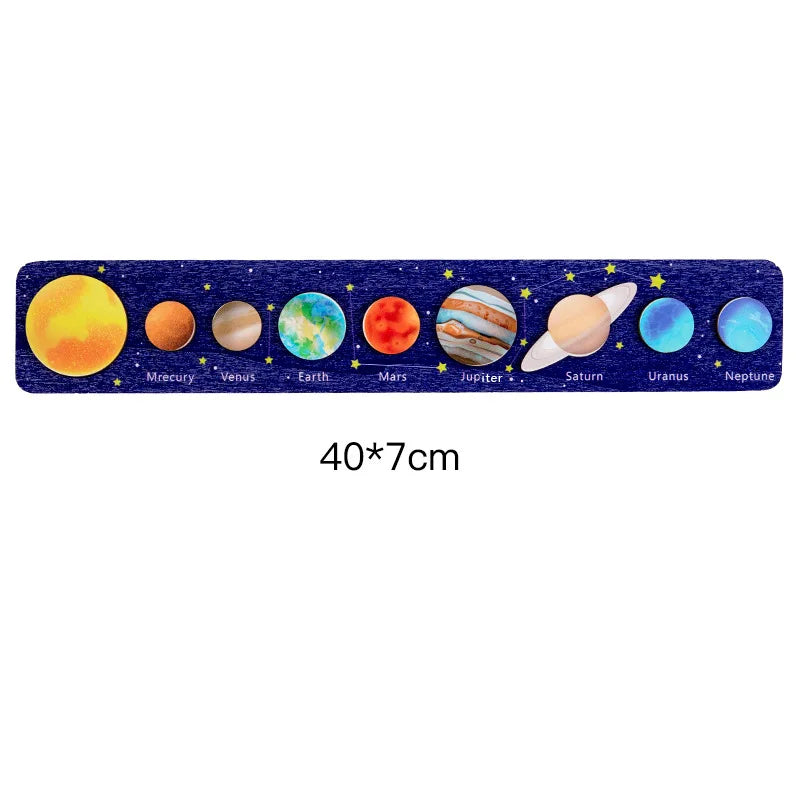 Wooden Solar System Puzzle for Kids