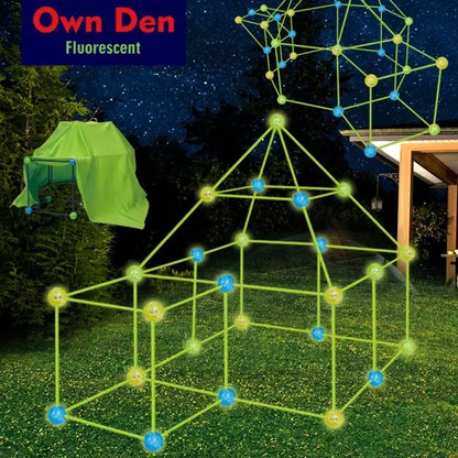 3D Glow Fort Building Kit – Indoor/Outdoor Play Tent