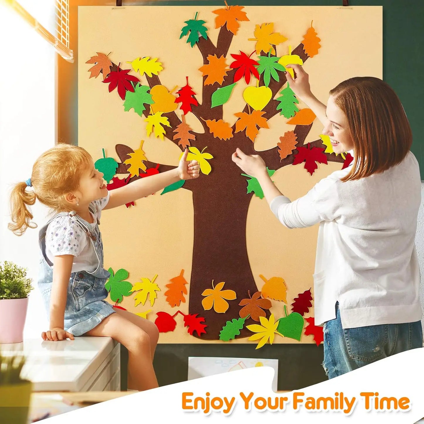 Thanksgiving Felt Tree Craft Kit – Montessori Wall Hanging Decor