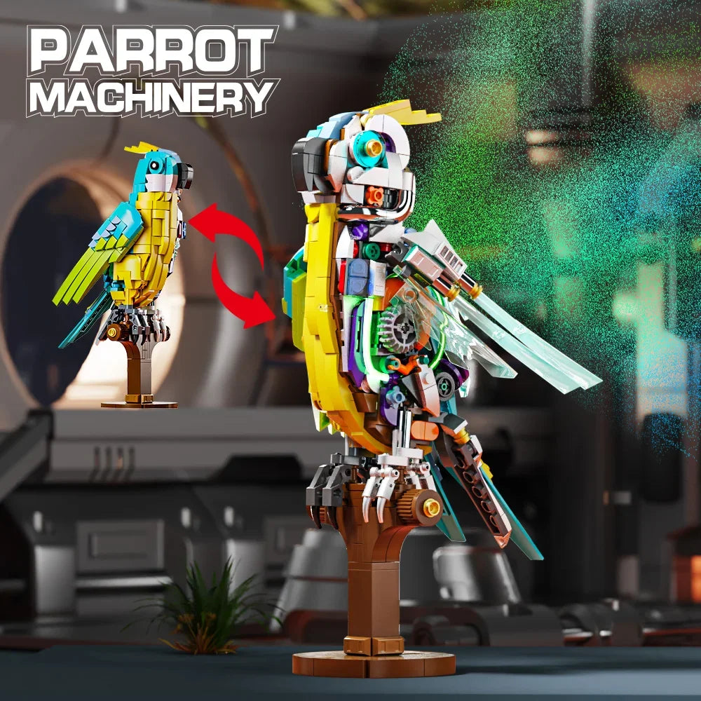 3D Mechanical Parrot Puzzle - Building Block Kit for Teens & Kids