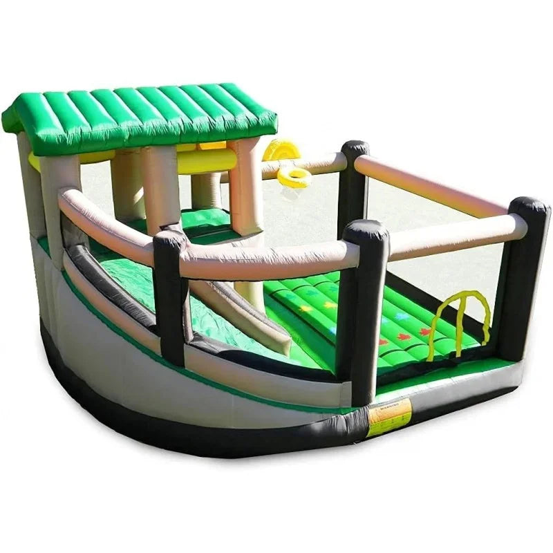 Island Hopper Fort Bounce House with Slide and Games