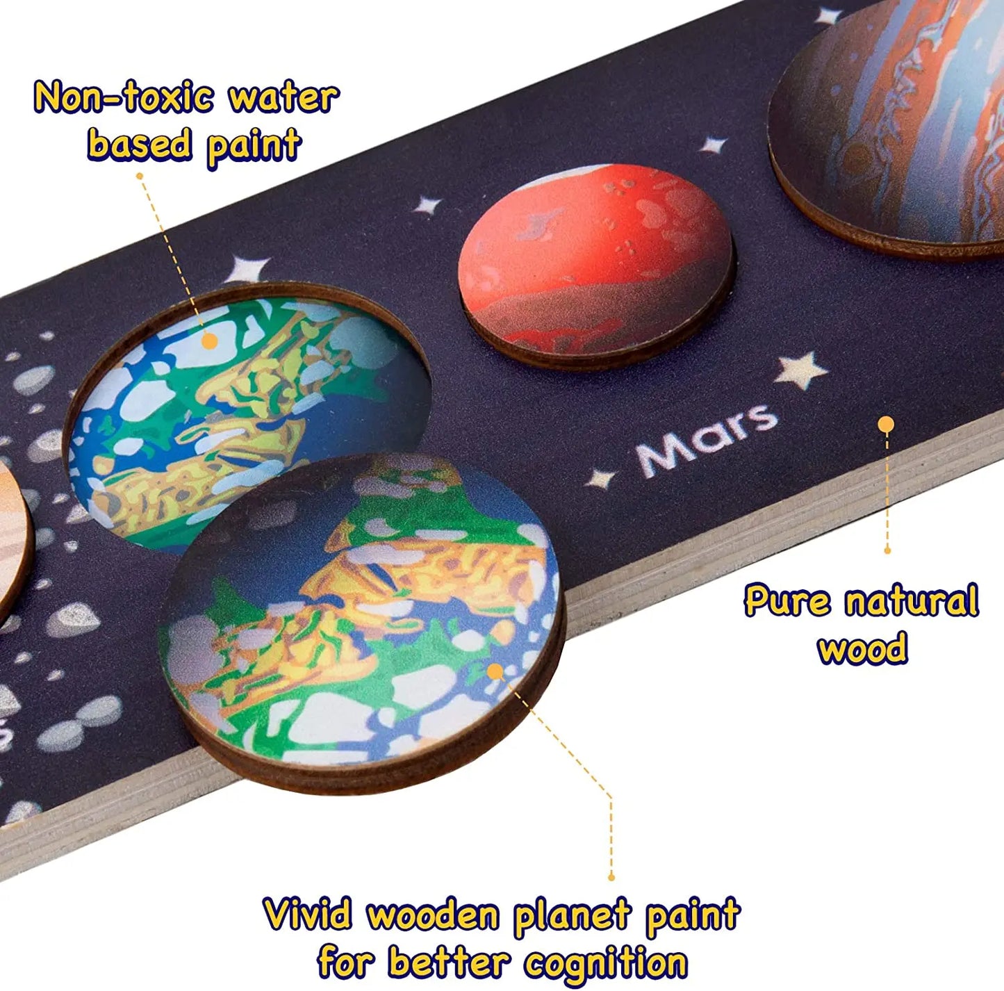 Wooden Solar System Puzzle for Kids