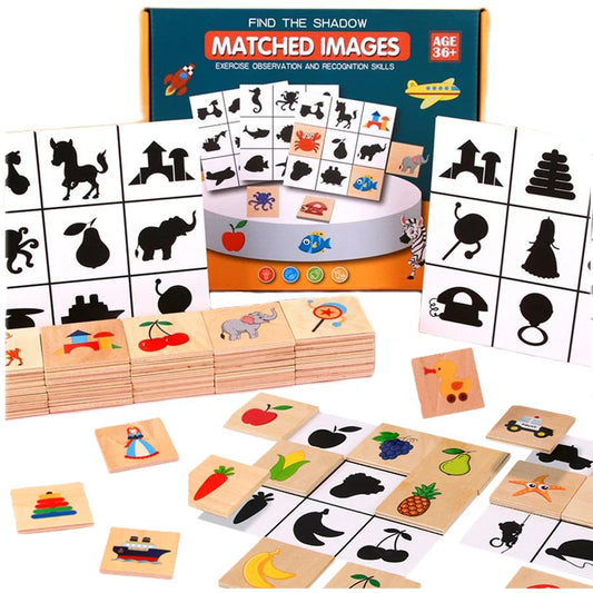 Montessori Shape Matching Board – Animal & Fruit Puzzle