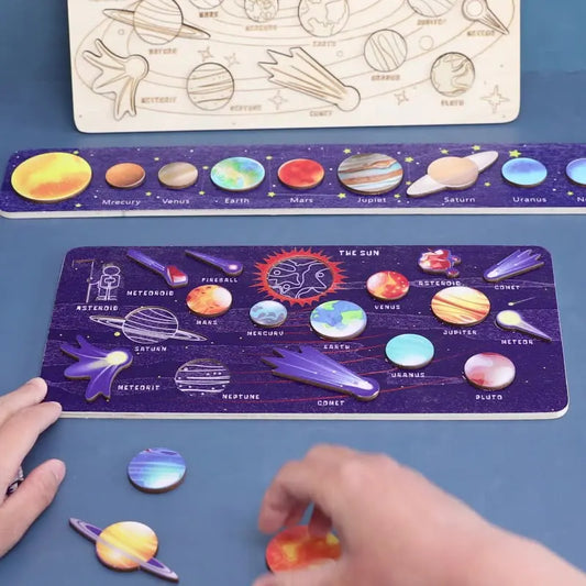 Wooden Solar System Puzzle for Kids