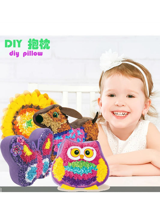 Kawaii DIY Plush Pillow Craft Kit – Interactive Soft Toy for Kids