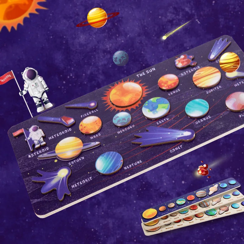 Wooden Solar System Puzzle for Kids