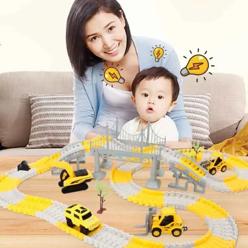 Electric Track Car Set for Kids (137-467pcs)