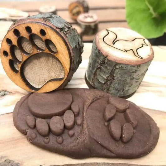 Animal Footprints Wooden Stamps for Clay & Dough