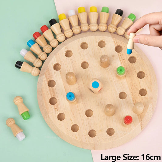 Wooden Color Memory Chess – Montessori Brain Training Game