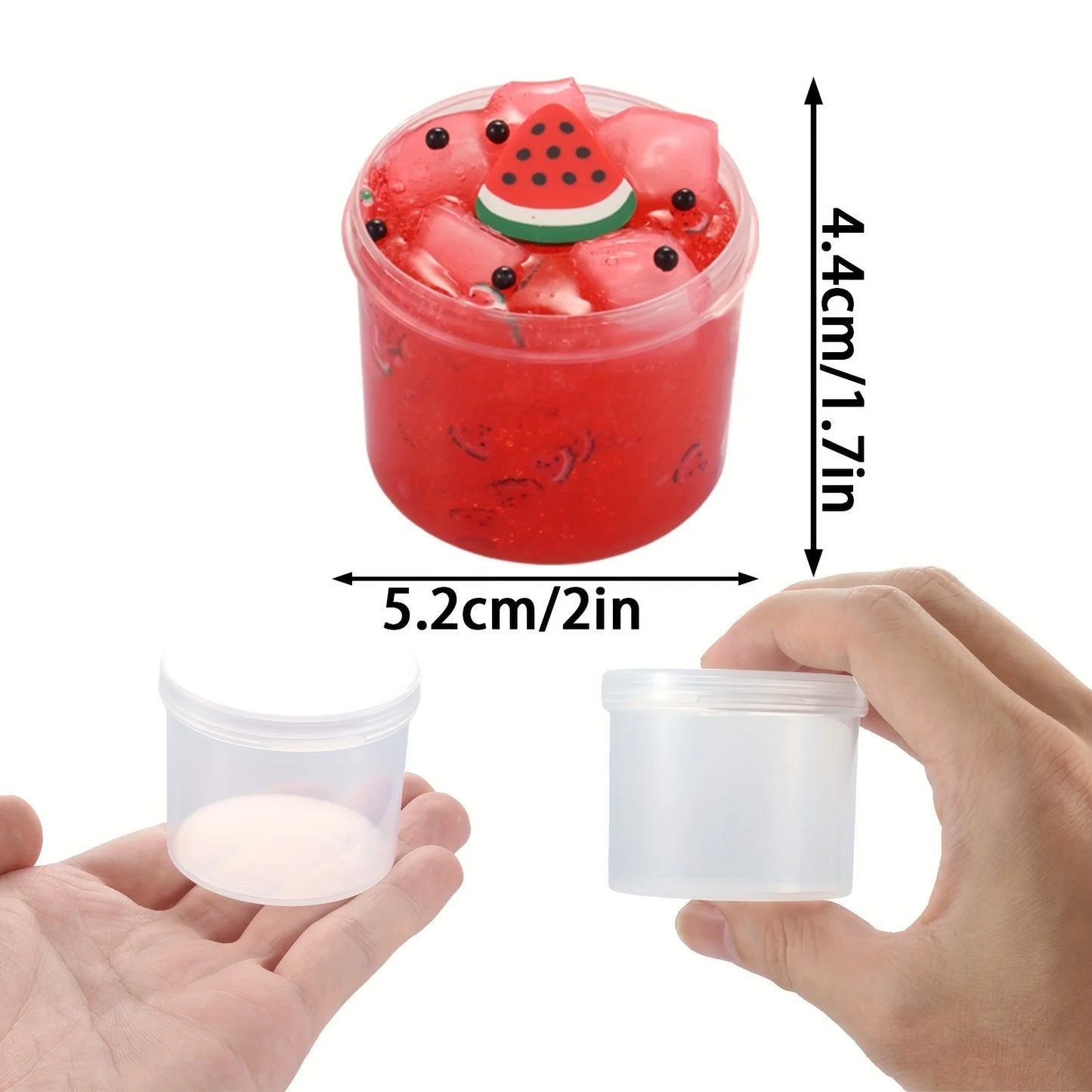 70ML Clear Jelly Cube Slime – Soft, Non-Sticky Stress Toy with Fruit Charms