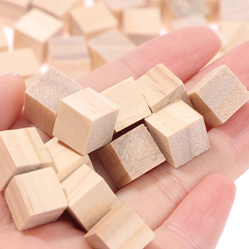 100pcs Unfinished Wooden Cubes