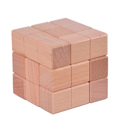 "Wooden Soma Cube Puzzle: Brain Teaser Game"